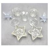 Group of Glass Pillar Candle Holders