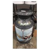 (1) Painted Decorative Metal Milk Can