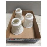 (3) Milk Glass Ornate Lamp/Candle Shades