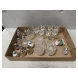 Assorted Crystal Glassware, S&P Shakers