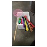 Box Lot Of Assorted Toys, Balls, Frisbees &