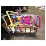 Vtg Doll Crib & More