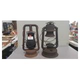 (2) Vintage Lanterns (14" & 15" Tall)