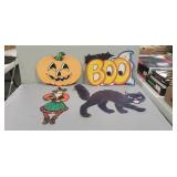 (4) Vintage Halloween Diecut Decorations