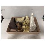 Brass Candle Sconces, Bookends, & Decor