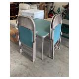 Samsonite Card Table w/4 Metal Chairs
