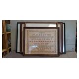 (4) Assorted Framed Pieces Of Art Work