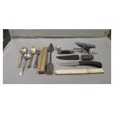 Tray Lot Of Assorted Items Including (2) Knives