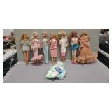 (7) Assorted Barbie Dolls & Assorted Clothes