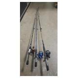 (3) Fishing Rods w/ Reels