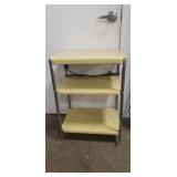 Vintage Metal Three Shelf Cart w/ Wheels & Three