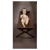 Baby Jesus w/ Wooden Cradle