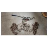 (1) Come-A-Long Tool & (3) Tow Chains (Assorted