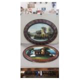 (2) Vintage Reverse Glass Paintings On Bubble