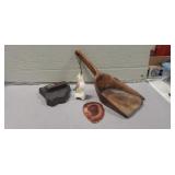 Tray Of Assorted Items Including Wooden Scoop