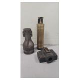 (3) Vintage Items, Brass Fire Extinguisher, Cast