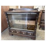 Vtg Wood Display Cabinet