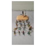 (16) Assorted Metal Figurines & (1) Model