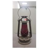 (1) Dietz Lantern w/ Red Tint Glass Globe (15"