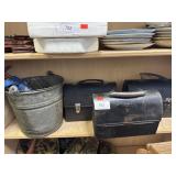 Vtg Metal Pails, Caulk Guns