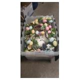 Box Lot Of Assorted Easter Decorations & Plastic