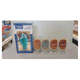 (1) OLLI 40oz. Stainless Travel Mug & (4) Glasses