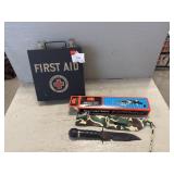 Vtg ARC First Aid Box, Sportsman Survival Knife