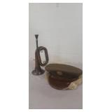 (1) Military Bugle & (1) Military Hat (Size 6