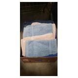 Box Lot Of Assorted Bedding, Bath & Hand Towels
