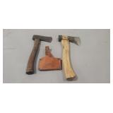 (2) Hatchets & (1) Leather Cover