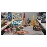 Box Of Assorted Christmas Decorations & More