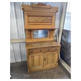 Antique Side Board w/Upper Mirror