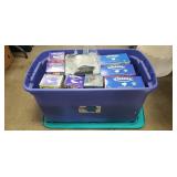 Large Box Of Assorted Kleenex & Plastic Storage