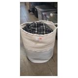 (4) Assorted Throw Blankets w/ Cloth Storage
