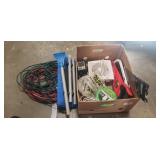 Box Lot Of Assorted Tools, Extension Cords & More