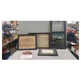 Assorted Framed Pictures, Document & (3) Sprfld