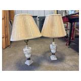 Vtg Marble Type Lamps (2)