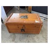 Vtg Small Storage Chest w/Ship Motif