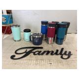(3) Yeti Items and (4) Contigo Coffee Travel Cups