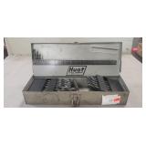 Metal Storage Box Of Assorted Drill Bits