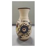 (1) Vintage Folk Art Pottery Vase (8" Tall)