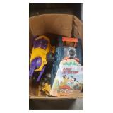 Box Lot Of Assorted Toys, (3) Childrens Books &