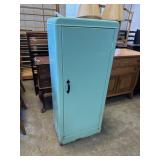 Painted Retro Style Metal Cabinet, Trash Can