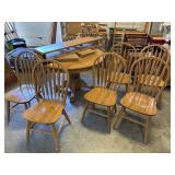 Oak Pedestal Dining Table Set