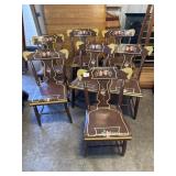 Vtg (6) Painted Chairs & (1) Rocker