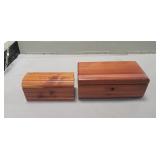 (2) Cedar Wood Jewelry Boxes (Review Photos)