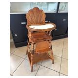 Vtg Wooden Highchair
