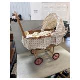Vtg Toy Stroller w/Doll