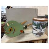 Fish Wheelbarrow, Clock, Wilderness Tin