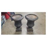 (2) Cast Iron Planter (13" Tall)